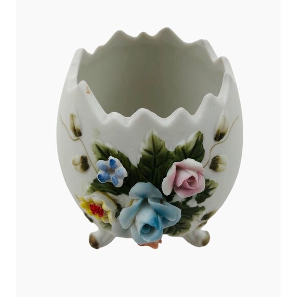 Vintage Lefton China Floral Egg Vase Hand Painted Porcelain Collectible 2592 - Picture 2 of 10